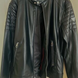 GUESS Men’s Black Leather Jacket